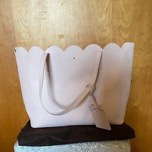 Kate Spade Scalloped Trimmed Leather Tote